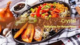  Presentation with lentils - Slide set having groats with lentils and vegetables background and a  colored foreground