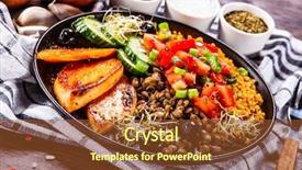  Presentation with lentils - Presentation theme featuring groats with lentils and vegetables background and a  colored foreground