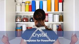  Presentation with food label - Presentation design featuring groceries all with blank label background and a ocean colored foreground