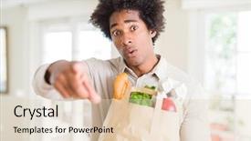  Presentation with african american couples on the mountains - Colorful theme enhanced with grocery - african american man holding groceries bag backdrop and a lemonade colored foreground