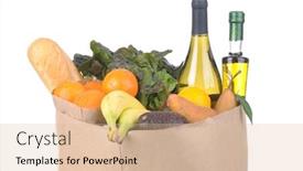  Presentation with grocery bag - PPT layouts featuring grocery-bag-vegetables-and-fruit background and a lemonade colored foreground