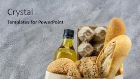  Presentation with vintage cooking - Presentation theme featuring grocery-bag-with-egg-cooking background and a light gray colored foreground