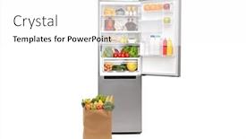  Presentation with grocery bag - PPT theme featuring grocery-bag-with-next background and a white colored foreground