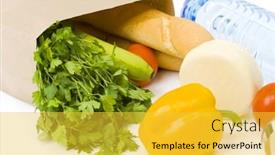  Presentation with grocery bag - PPT theme with grocery bag background and a yellow colored foreground