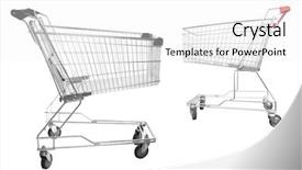  Presentation with shopping trolley - Slide deck featuring grocery cart - shopping trolley stands background and a white colored foreground