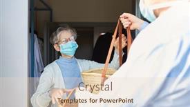  Presentation with epidemic - Slide set consisting of grocery-delivery-service-for-elderly background and a lemonade colored foreground