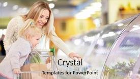  Presentation with daughter mother - Presentation theme featuring grocery shopping - mother and daughter background and a lemonade colored foreground
