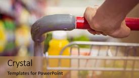  Presentation with products supermarket - Beautiful presentation theme featuring grocery shopping - woman buy products with her backdrop and a yellow colored foreground