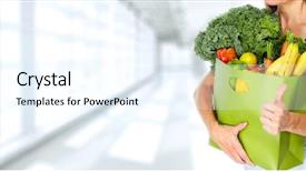  Presentation with grocery bag - Cool new presentation theme with grocery shopping bag backdrop and a cool aqua colored foreground