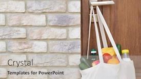  Presentation with grocery bag - Colorful theme enhanced with grocery-shopping-in-a-bag backdrop and a light gray colored foreground