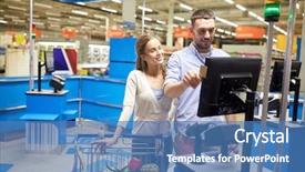  Presentation with consumerism - Slides featuring grocery store or supermarket self background and a teal colored foreground