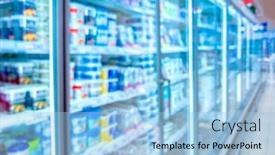  Presentation with refrigerator - Cool new presentation theme with grocery-store-refrigerator-with-various backdrop and a light blue colored foreground