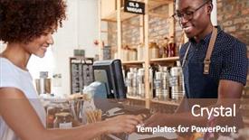  Presentation with contactless - Presentation consisting of grocery store using mobile background and a violet colored foreground