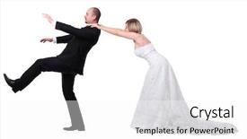  Presentation with wedding - Slides enhanced with gromm try to escape from wedding background and a white colored foreground