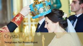  Presentation with orthodox - Slides having groom-and-bride background and a yellow colored foreground