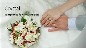  Presentation with bride and groom at wedding - Colorful theme enhanced with groom and the bride backdrop and a light gray colored foreground