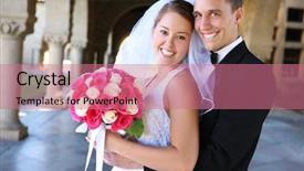  Presentation with bride - Audience pleasing theme consisting of groom at church during wedding backdrop and a coral colored foreground