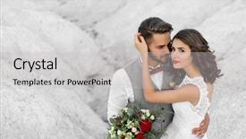  Presentation with bride - Colorful slide set enhanced with groom at their wedding day backdrop and a light gray colored foreground