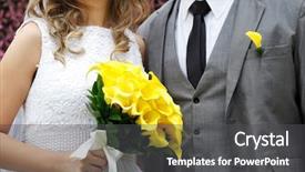  Presentation with lily - Cool new presentation theme with groom bouquet of yellow lily backdrop and a dark gray colored foreground