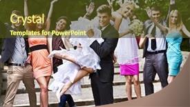  Presentation with bride and groom - Cool new theme with groom carries his bride over shoulder outdoor backdrop and a tawny brown colored foreground