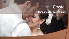  Presentation with bride - PPT layouts featuring groom dancing on their wedding background and a tawny brown colored foreground