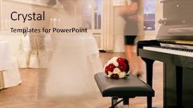  Presentation with bride and groom at wedding - Beautiful presentation theme featuring groom dancing the first dance backdrop and a coral colored foreground