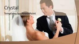  Presentation with waltz - Presentation theme having groom dancing the first dance background and a soft green colored foreground