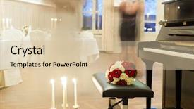  Presentation with waltz - Audience pleasing PPT theme consisting of groom dancing the first dance backdrop and a lemonade colored foreground