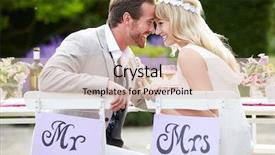  Presentation with bride - Amazing slide set having exercise - shuttlecocks and badminton racket backdrop and a coral colored foreground