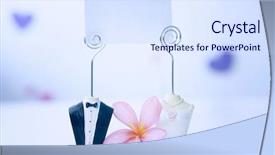  Presentation with bride - PPT theme enhanced with groom figure card holder background and a sky blue colored foreground