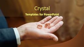  Presentation with wedding rings - Beautiful presentation featuring groom-holding-two-wedding-rings backdrop and a tawny brown colored foreground