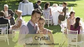  Presentation with bride - Beautiful theme featuring groom in garden among wedding backdrop and a mint green colored foreground