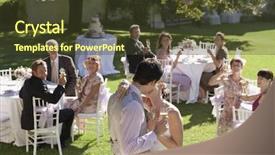  Presentation with bride and groom - Colorful slide deck enhanced with groom in garden among wedding backdrop and a tawny brown colored foreground