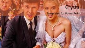  Presentation with bride and groom at wedding - PPT theme having groom in photobooth making wedding background and a red colored foreground