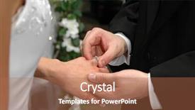  Presentation with diamond - Amazing theme having groom inserting a diamond ring into the bride's finger backdrop and a coral colored foreground