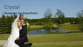  Presentation with knee - Audience pleasing PPT theme consisting of groom is on his knee of his bride backdrop and a light blue colored foreground