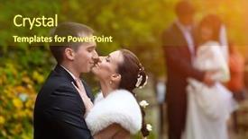  Presentation with wedding - Colorful theme enhanced with groom kissing against another newly backdrop and a  colored foreground