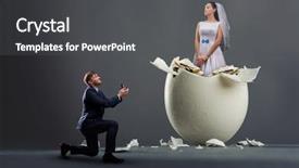  Presentation with shell - Presentation design with betrothal - groom makes the proposal bride background and a dark gray colored foreground