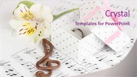  Presentation with treble clef - Amazing theme having groom march - treble clef flower and box backdrop and a  colored foreground