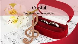  Presentation with treble clef - Beautiful PPT theme featuring groom march - treble clef flower and box backdrop and a  colored foreground