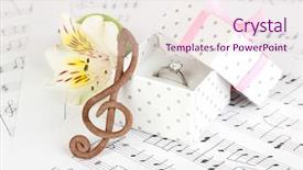  Presentation with treble clef - Amazing presentation theme having groom march - treble clef flower and box backdrop and a  colored foreground