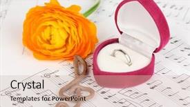  Presentation with treble clef - Slide set with groom march - treble clef flower and box background and a  colored foreground