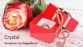  Presentation with treble clef - Beautiful slide deck featuring groom march - treble clef rose and box backdrop and a  colored foreground