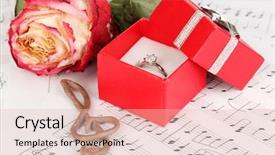  Presentation with treble clef - Beautiful PPT theme featuring groom march - treble clef rose and box backdrop and a  colored foreground