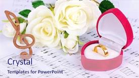  Presentation with treble clef - Theme with groom march - treble clef roses and box background and a sky blue colored foreground