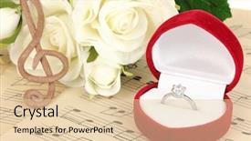  Presentation with wedding roses - Presentation theme consisting of groom march - treble clef roses and box background and a  colored foreground