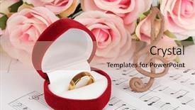  Presentation with treble clef - Presentation theme featuring groom march - treble clef roses and box background and a coral colored foreground
