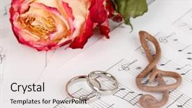  Presentation with treble clef - Theme with groom march - treble clef roses and wedding background and a  colored foreground