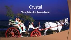  Presentation with beach wedding - Slide deck with  background and a  colored foreground