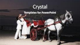  Presentation with beach wedding - PPT layouts having groom on a carriage background and a dark gray colored foreground